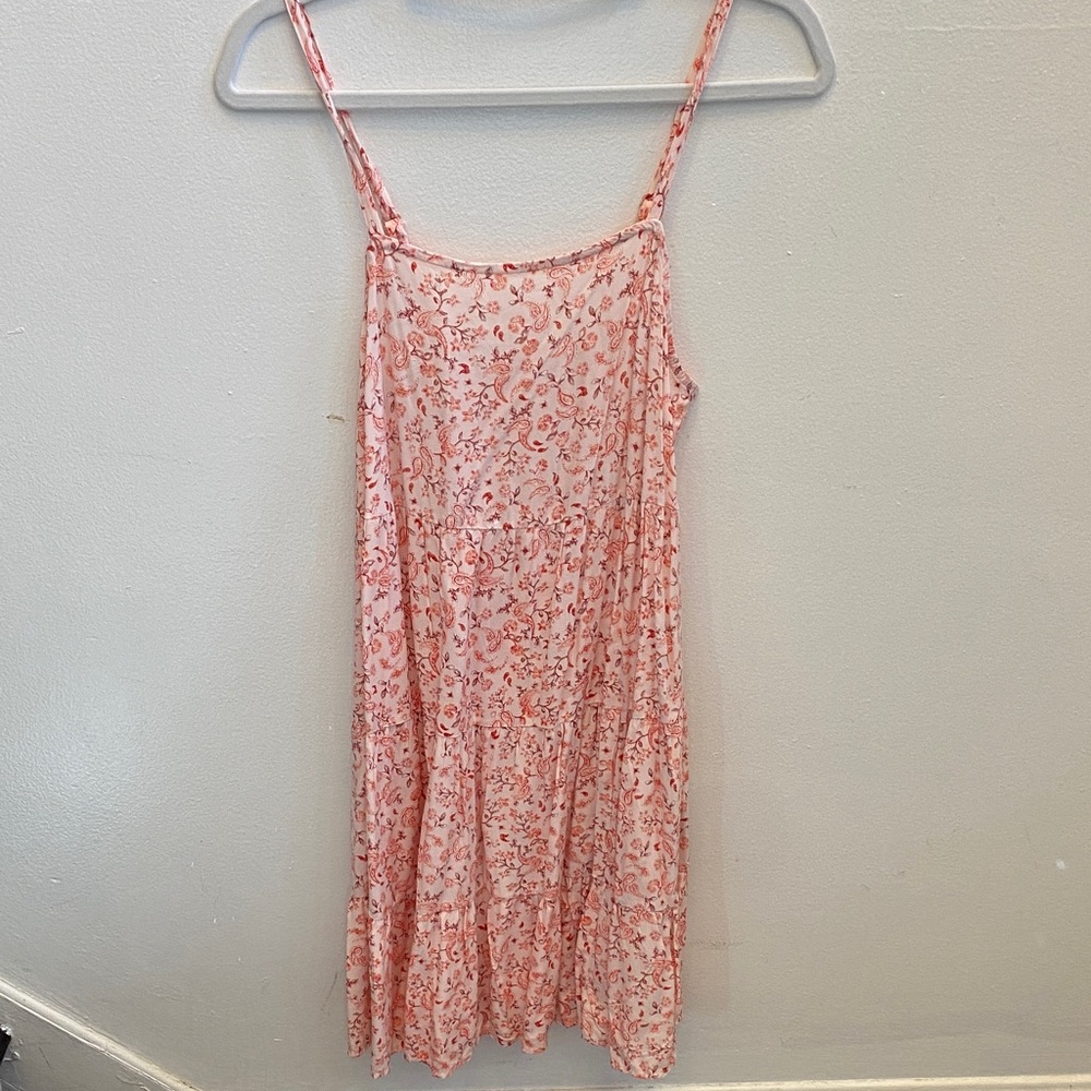 Old Navy Pink Floral Sleeveless Tiered Mini Dress